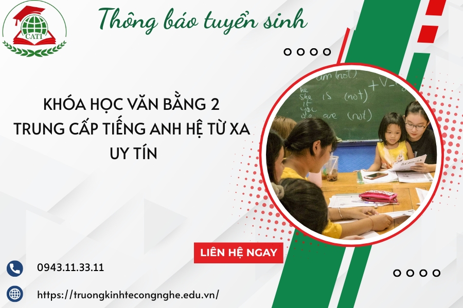 Khóa học Văn bằng 2 Trung cấp Tiếng Anh hệ từ xa uy tín